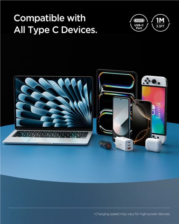 Spigen Essential USB A to USB C 60W Cable White EB6010AC (ACA08715) - Image 7