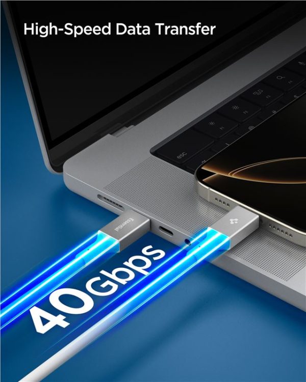 Spigen Essential USB C to USB C 240W Cable White EB24012CC (ACA08776) - Image 4