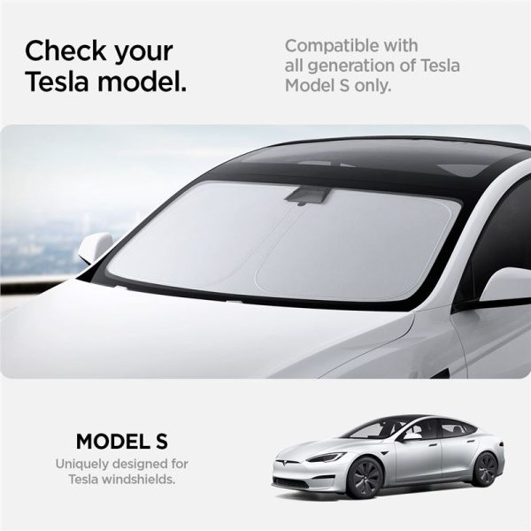 Spigen Tesla Car Front Windshield Sunshade black - Tesla Model S (ACP09305) - Image 8