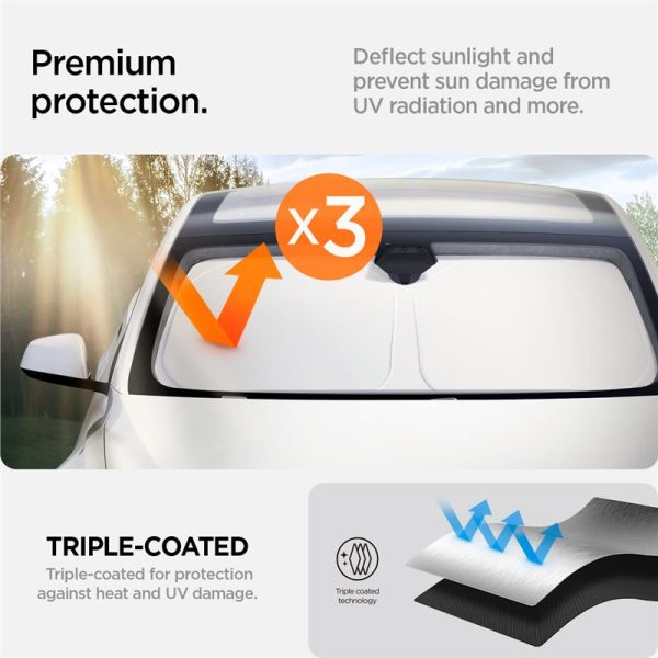 Spigen Tesla Car Front Windshield Sunshade black - Tesla Model S (ACP09305) - Image 11