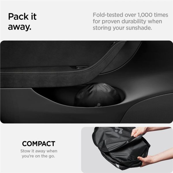 Spigen Tesla Car Front Windshield Sunshade black - Tesla Model S (ACP09305) - Image 13