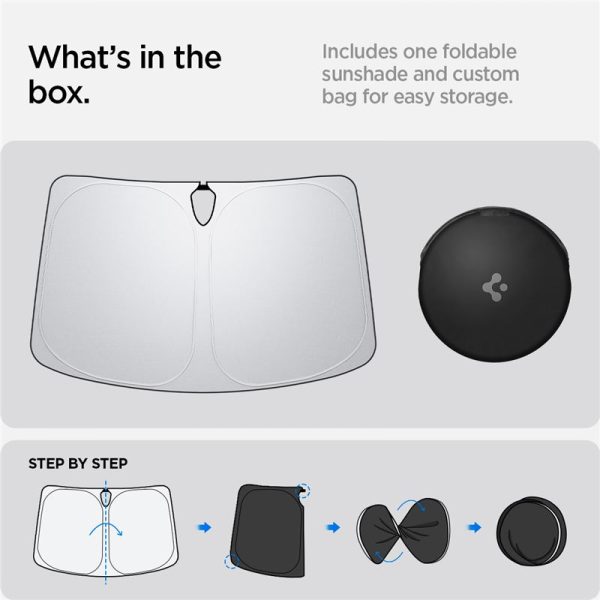 Spigen Tesla Car Front Windshield Sunshade black - Tesla Model S (ACP09305) - Image 14