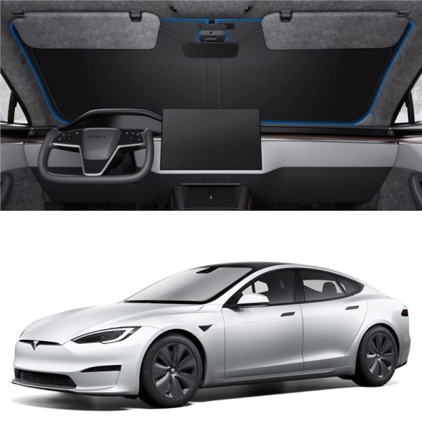Spigen Tesla Car Front Windshield Sunshade black - Tesla Model S (ACP09305) - Image 15