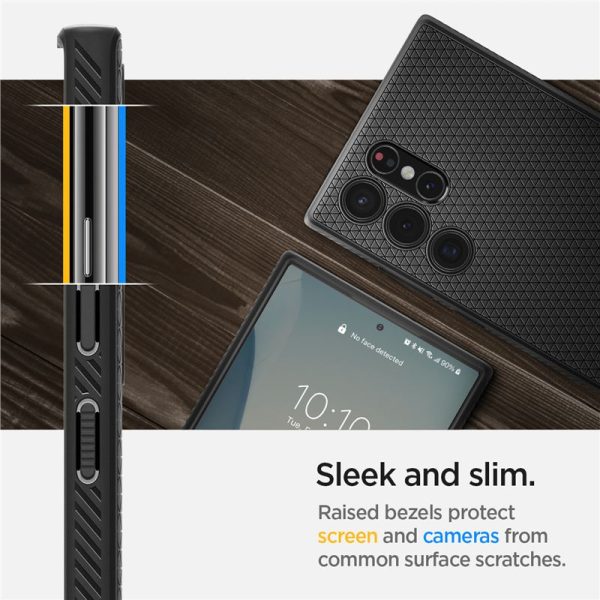 Θήκη Spigen Liquid Air Matte Black - Samsung Galaxy S22 Ultra 5G (ACS03915) - Image 15
