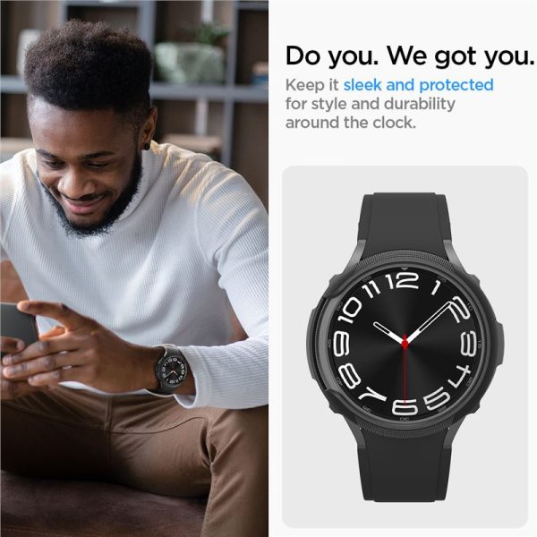Θήκη Spigen Liquid Air Matte Black-Samsung Galaxy Watch 6 Classic 43mm (ACS06395) - Image 24
