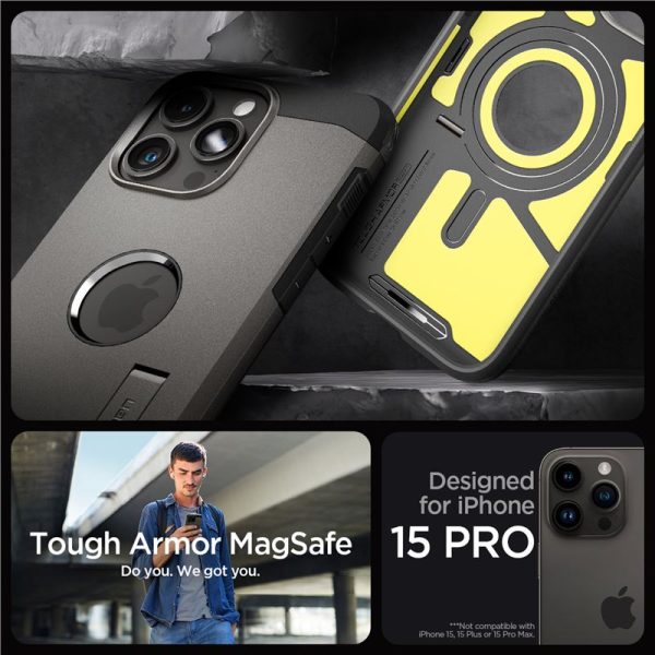 Θήκη Spigen Tough Armor (MagFit) Gunmetal-Apple iPhone 15 Pro (ACS06732) - Image 23