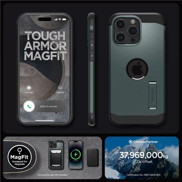 Θήκη Spigen Tough Armor (MagFit) Abyss Green-Apple iPhone 15 Pro (ACS06735) - Image 30