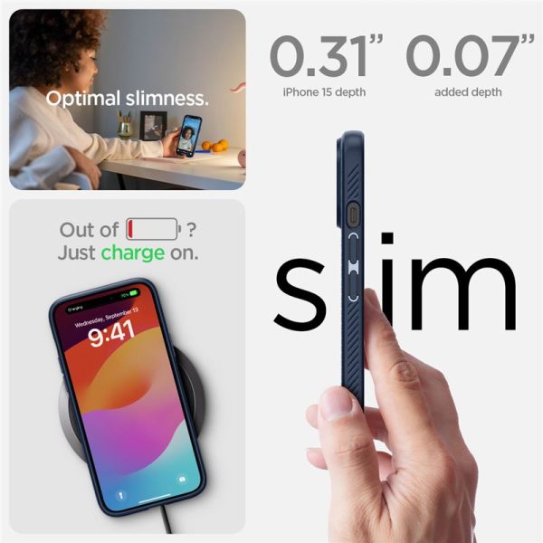 Θήκη Spigen Liquid Air Navy Blue-Apple iPhone 15 (ACS06791) - Image 25