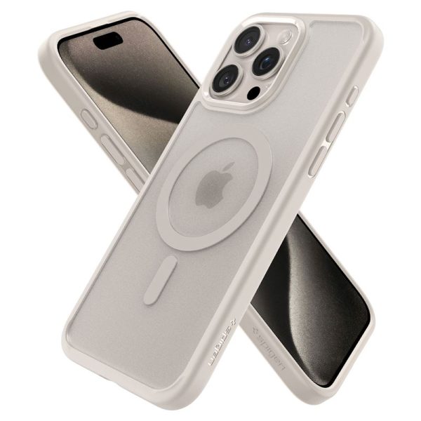 Θήκη Spigen Ultra Hybrid (MagFit) Frost Natural Titanium-Apple iPhone 15 Pro Max (ACS07210) - Image 18