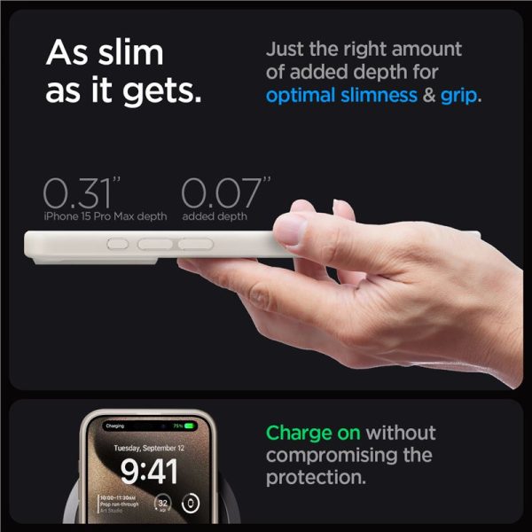 Θήκη Spigen Ultra Hybrid (MagFit) Frost Natural Titanium-Apple iPhone 15 Pro Max (ACS07210) - Image 23