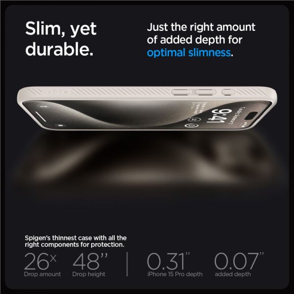 Θήκη Spigen Liquid Air Natural Titanium-Apple iPhone 15 Pro (ACS07217) - Image 11
