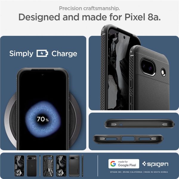 SPIGEN RUGGED ARMOR GOOGLE PIXEL 8A MATTE BLACK (ACS07259) - Image 26