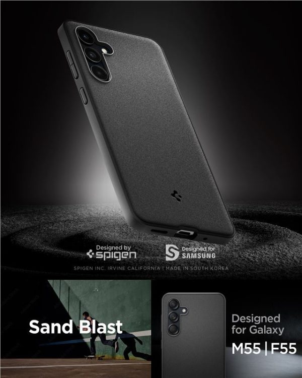 SPIGEN ESSENTIAL SANDBLAST GALAXY M55 5G MATTE BLACK (ACS07541) - Image 22
