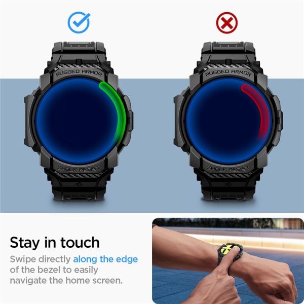 SPIGEN RUGGED ARMOR PRO SAMSUNG GALAXY WATCH 7 (44 MM) MATTE BLACK (ACS08338) - Image 22