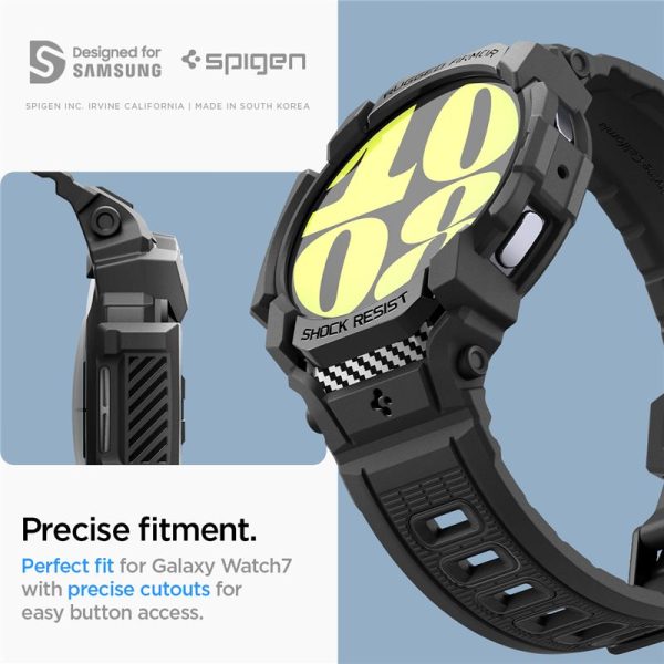 SPIGEN RUGGED ARMOR PRO SAMSUNG GALAXY WATCH 7 (44 MM) MATTE BLACK (ACS08338) - Image 23