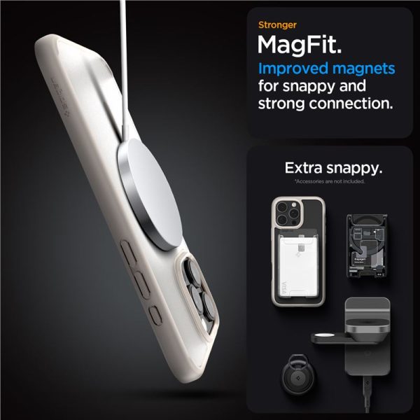 Θήκη Spigen Ultra Hybrid (MagFit) Frost Natural Titanium-Apple iPhone 16 Pro Max (ACS08382) - Image 14