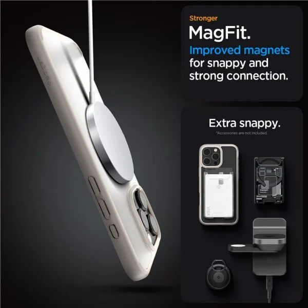 Θήκη Spigen Ultra Hybrid (MagFit) Frost Natural Titanium-Apple iPhone 16 Pro Max (ACS08382) - Image 14