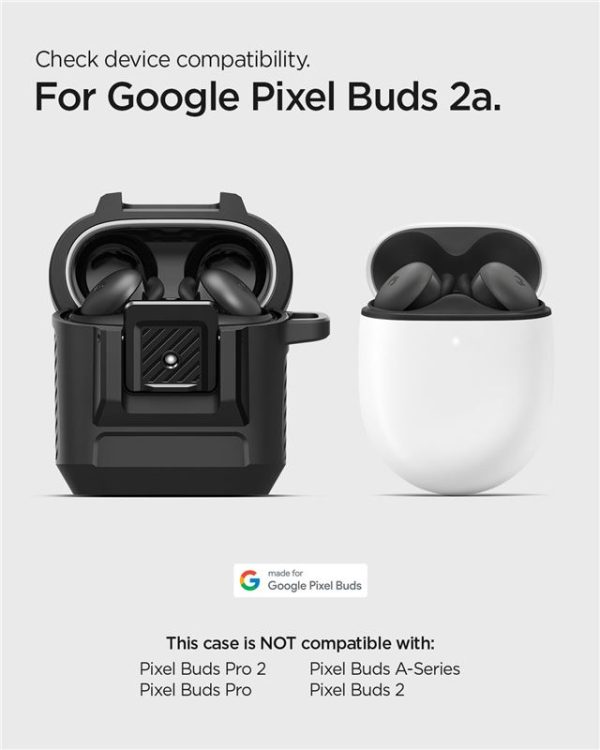 Spigen Lock Fit matte black - Google Pixel Buds 2a (ACS09481) - Image 5