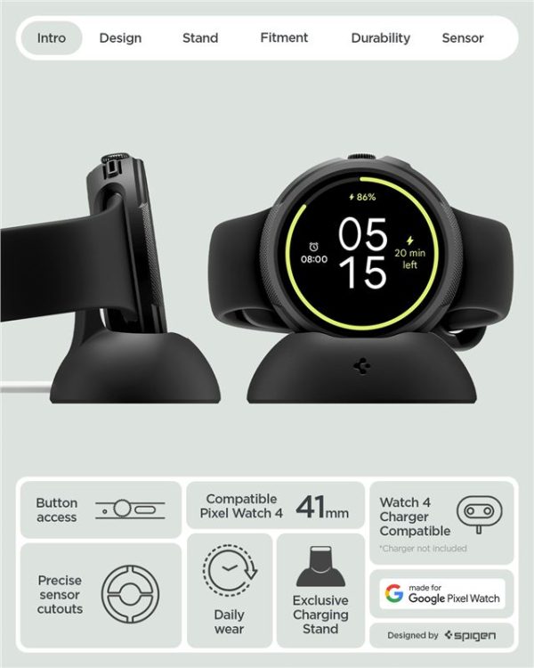 Spigen Liquid Air matte black - Google Pixel Watch 4 41mm (ACS09483) - Image 4