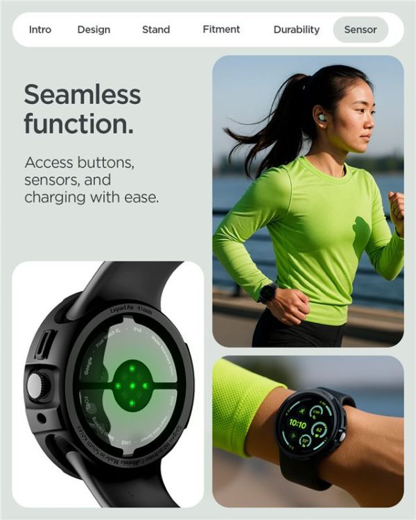 Spigen Liquid Air matte black - Google Pixel Watch 4 41mm (ACS09483) - Image 9