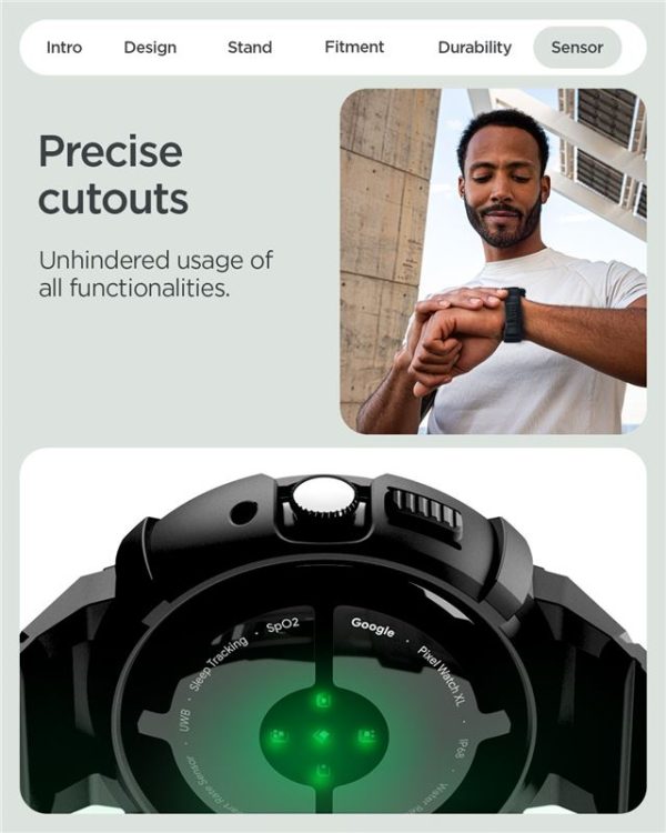 Spigen Rugged Armor matte black - Google Pixel Watch 4 41mm (ACS09484) - Image 18
