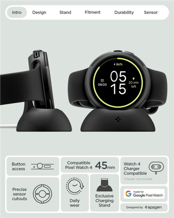 Spigen Liquid Air matte black - Google Pixel Watch 4 45mm (ACS09488) - Image 4