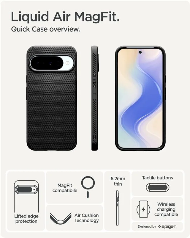Θήκη Google Pixel 10 / 10 Pro Spigen Liquid Air MagSafe Matte Black (ACS09695) - Image 3