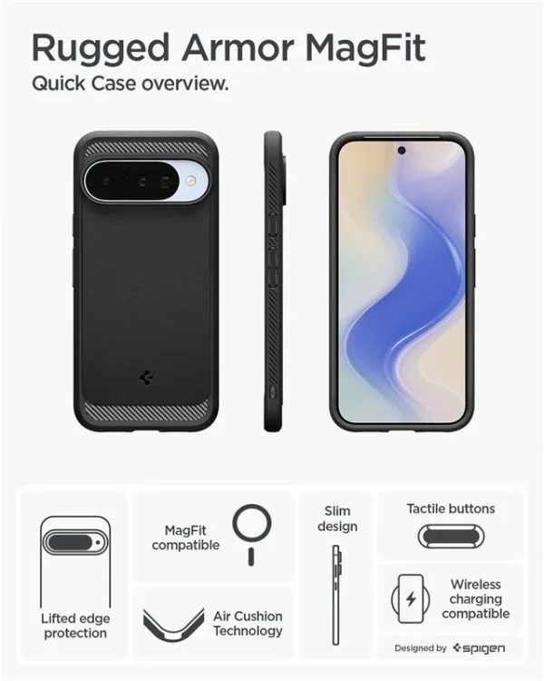 Θήκη Google Pixel 10 / 10 Pro Spigen Rugged Armor MagSafe Matte Black (ACS09698) - Image 4
