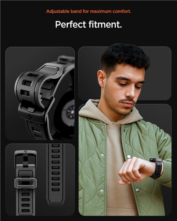 Spigen Rugged Armor Pro Matte Black-Samsung Galaxy Watch 8 40mm (ACS10005) - Image 7