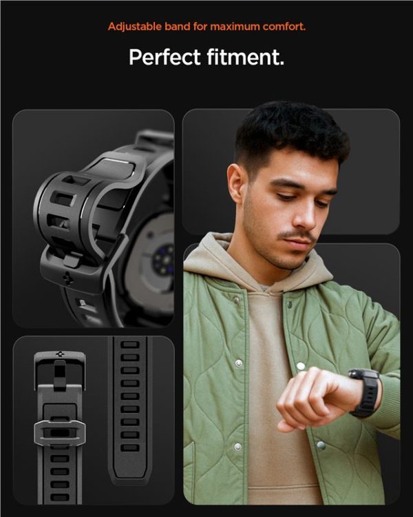 Spigen Rugged Armor Pro Matte Black-Samsung Galaxy Watch 8 Classic (46mm) (ACS10013) - Image 5