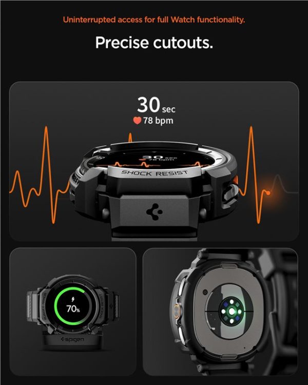 Spigen Rugged Armor Pro Matte Black-Samsung Galaxy Watch 8 Classic (46mm) (ACS10013) - Image 6