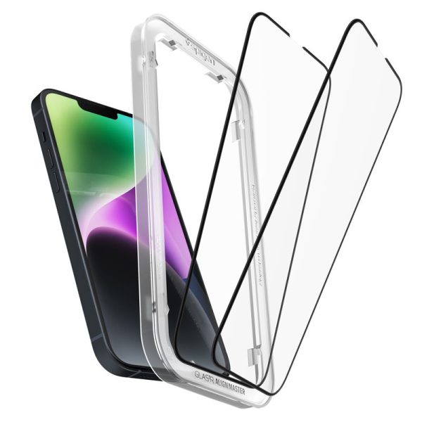 Spigen Full Cover Align Master GLAS.TR Black-Apple iPhone 16e/14/13/13 Pro (AGL03725) - Image 14
