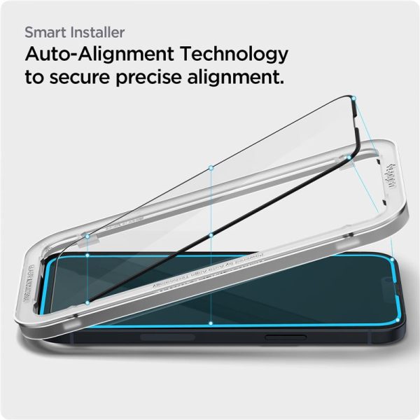 Spigen Full Cover Align Master GLAS.TR Black-Apple iPhone 16e/14/13/13 Pro (AGL03725) - Image 20