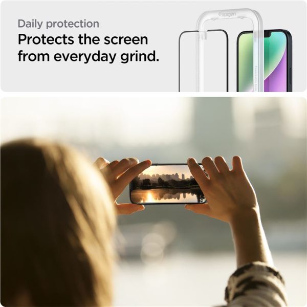 Spigen Full Cover Align Master GLAS.TR Black-Apple iPhone 16e/14/13/13 Pro (AGL03725) - Image 22