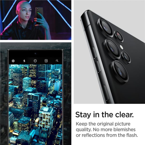 Spigen Lens Protector EZ Fit GLAS.tR Optik Pro 2PCS Black-Samsung Galaxy S23 Ultra (AGL05950) - Image 19