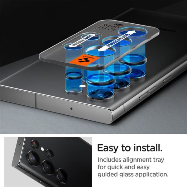 Spigen Lens Protector EZ Fit GLAS.tR Optik Pro 2PCS Black-Samsung Galaxy S23 Ultra (AGL05950) - Image 20