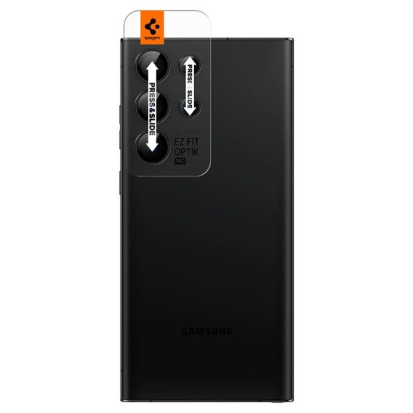 Spigen Lens Protector EZ Fit GLAS.tR Optik Pro 2PCS Black-Samsung Galaxy S23 Ultra (AGL05950) - Image 23