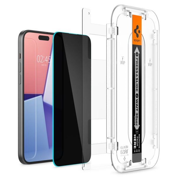 Spigen EZ Fit GLAS.tR Privacy 2PCS-Apple iPhone 16 Plus/15 Plus (AGL06885) - Image 18
