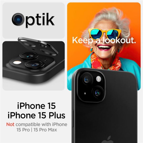 Spigen Camera Lens Protector Optik GLAS.tR Slim 2PCS Black-Apple iPhone 15/15 Plus/14/14 Plus (AGL06917) - Image 16