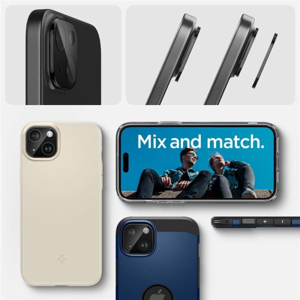 Spigen Camera Lens Protector Optik GLAS.tR Slim 2PCS Black-Apple iPhone 15/15 Plus/14/14 Plus (AGL06917) - Image 24