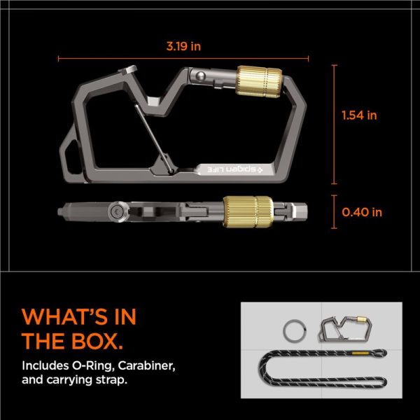 Spigen Carabiner With Key Ring 2nd Gen 1 Pack gunmetal (AHP08894) - Image 16