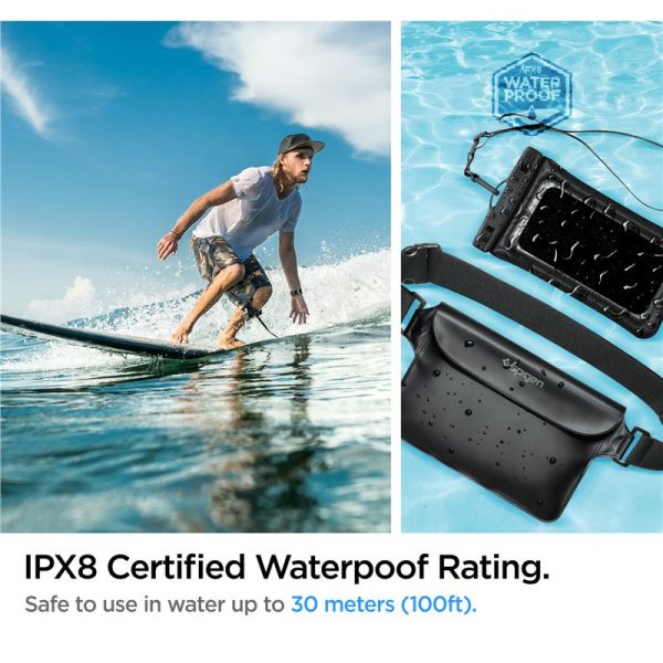 SPIGEN A621 UNIVERSAL WATERPROOF CASE & WAIST BAG BLACK (AMP04533) - Image 26
