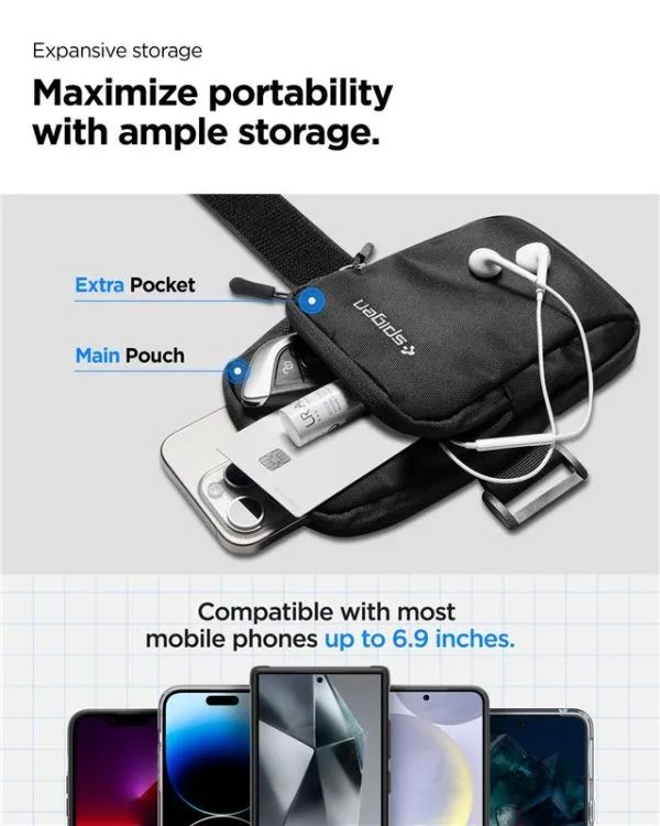 Περιβραχιόνιο Spigen Dynamic Shield Armband A702 για Smartphones έως 6.9" – Black (AMP04617) - Image 21