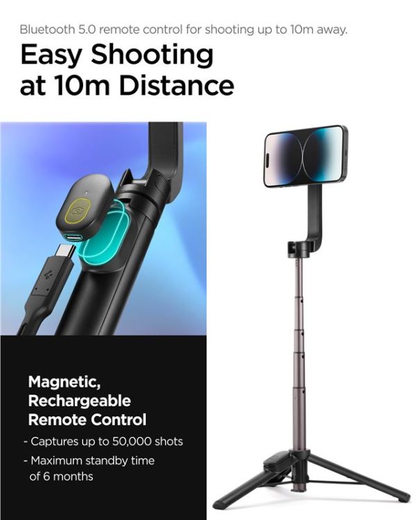 SPIGEN S570W MAGSAFE BLUETOOTH SELFIE STICK TRIPOD BLACK (AMP06402) - Image 26