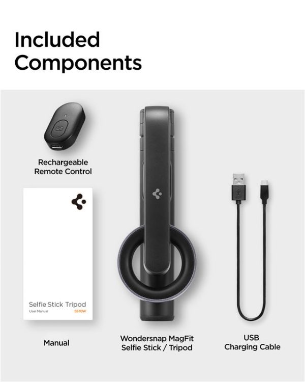SPIGEN S570W MAGSAFE BLUETOOTH SELFIE STICK TRIPOD BLACK (AMP06402) - Image 28