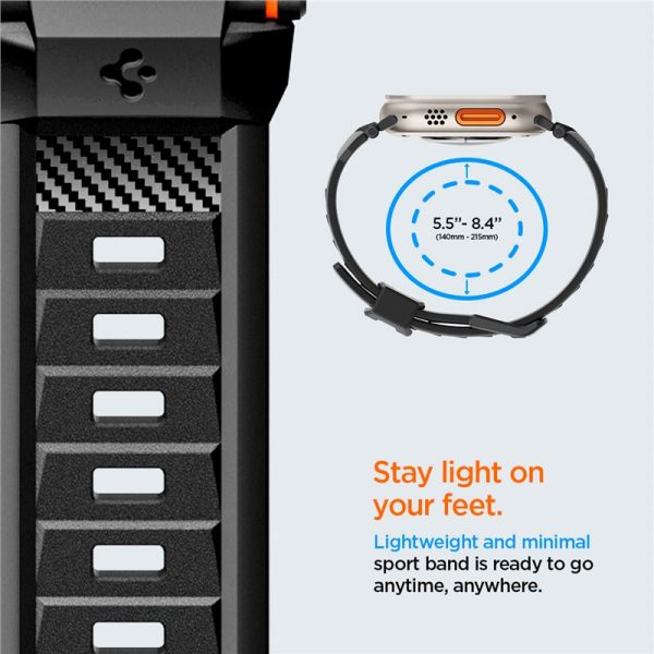 Spigen Rugged Armor Band Matte Black-Apple Watch Series 44/45/46/49mm (AMP07105) - Image 23