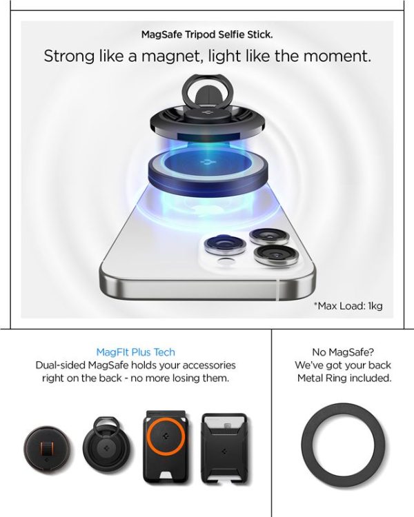 Spigen Selfie Stick MagSafe+ Tripod black (AMP09534) - Image 4