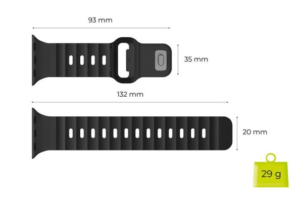 Mobile Origin Strap III black - Apple Watch 44/45/46/49mm (AWMS-03-BLK) - Image 6