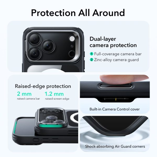ESR CLASSIC HYBRID KICKSTAND MAGSAFE IPHONE 17 PRO MAX CLEAR/BLACK - Image 2