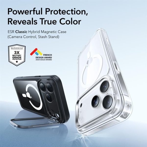 ESR CLASSIC HYBRID KICKSTAND MAGSAFE IPHONE 17 PRO MAX CLEAR/BLACK - Image 3